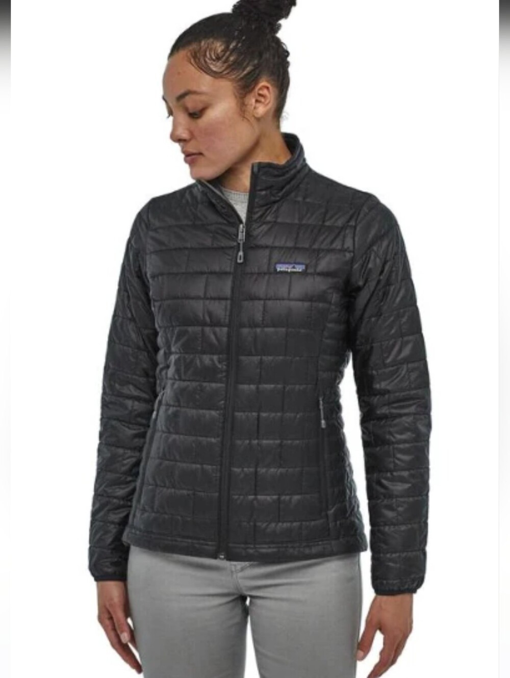 Patagonia Women"s Nano  Black Quilted Zip-Front Jacket Sz S